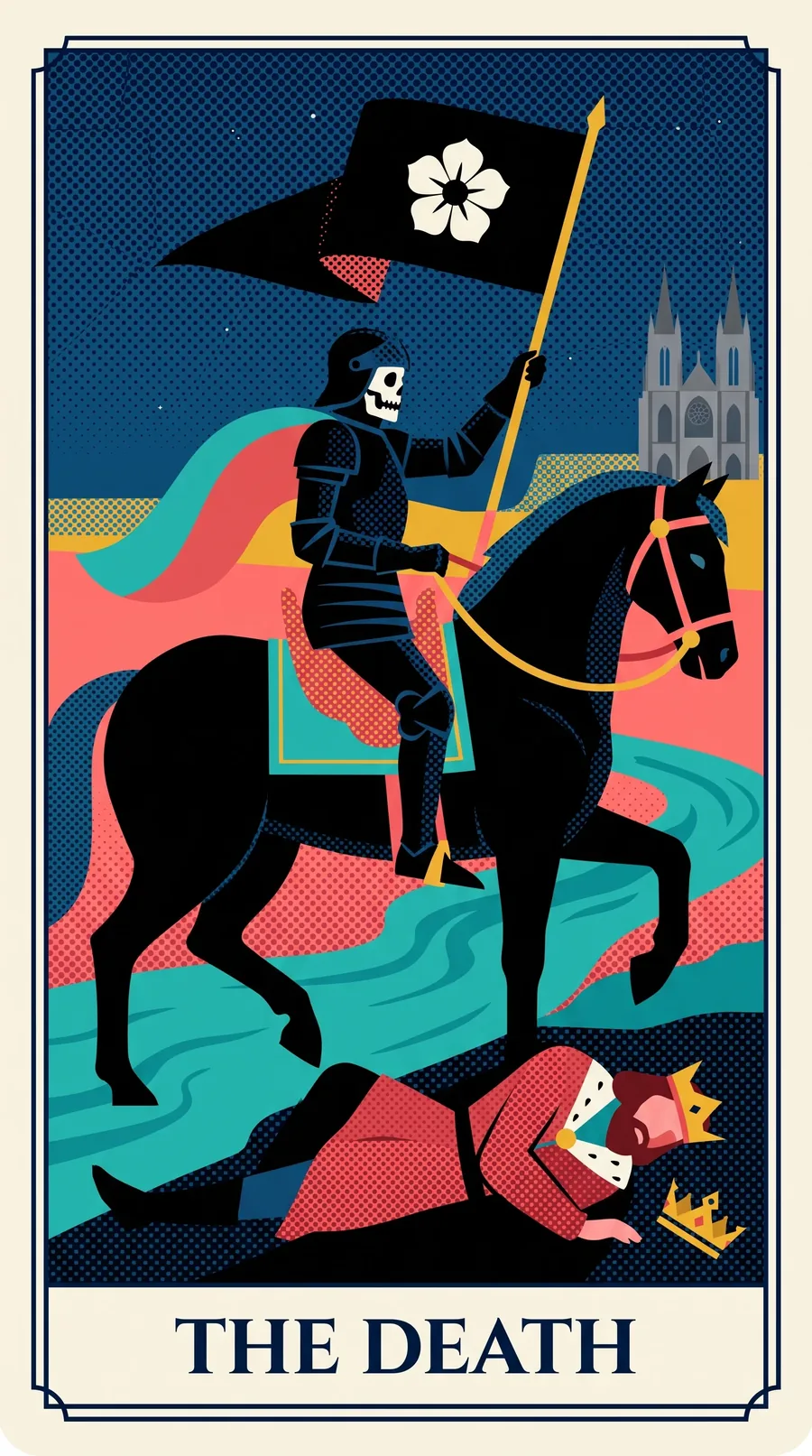 Death tarot card from the Halftone Arcana deck